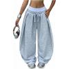 image:imageMakeMeChic Womens Barrel Pants Baggy Wide Leg Sweatpants Y2k Pants StreetwearGrey