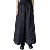 image:imageMakeMeChic Womens Business Floral Palazzo Pants Elegant Vintage Elastic Waist Wide Leg Textured TrousersBlack
