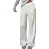 image:imageMakeMeChic Womens Cable Knit Wide Leg Sweater Pants Low Waist Baggy TrousersWhite