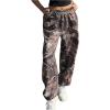 image:imageMakeMeChic Womens Camo Sweatpants Elastic Waist Spring Casual Loose Athletic Jogger Baggy PantsRust Brown