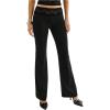 image:imageMakeMeChic Womens Floral Lace Flare Pants Low Waist Bell Bottoms Long TrousersBlack