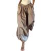 image:imageMakeMeChic Womens Plaid Baggy Wide Leg Pants Balloon Ruffle Harem Pants with PocketBrown Plaid