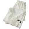 image:imageMakeMeChic Womens Polka Dots Fall Pants Casual High Waisted Bow Knot Lace Trim Wide Leg TrousersApricot