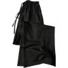 image:imageMakeMeChic Womens Satin Wide Leg Pants Silk Drawstring Elastic Waist Long TrousersBlack