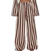 image:imageMakeMeChic Womens Striped Pants Wide Leg Tie Front Elastic Waist TrousersMulticolor