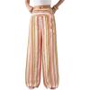 image:imageMakeMeChic Womens Striped Wide Leg Pants Tie Front Boho Travel Pants Fall TrousersOrange