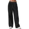 image:imageMakeMeChic Womens Wide Leg Workout Pants Quick Dry Low Waist Athletic Pants Active WearBlack
