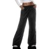 image:imageMakeMeChic Womens Y2K Party Glitter Sequin Pants Low Waisted Sparkly Straight Leg TrousersBlack