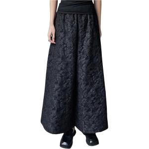 image:imageMakeMeChic Womens Business Floral Palazzo Pants Elegant Vintage Elastic Waist Wide Leg Textured TrousersBlack