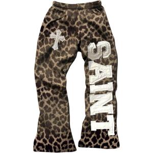image:imageMakeMeChic Womens Plus Size Sweatpants Cheetah Print Elastic Waist Baggy Jogger PantsMulticolor