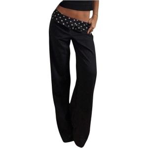 image:imageMakeMeChic Womens Polka Dots Dress Pants Low Waisted Work Office TrousersBlack
