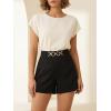 image:imageMAKEMECHIC Womens 2 Pack Dressy Shorts High Waist Wide Leg Work Office Summer ShortsBlack