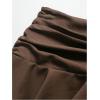 image:imageMAKEMECHIC Womens Summer A Line Ruffle Tiered Skirt Shorts Zip Up Ruched Y2K SkortsBrown