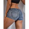 image:imageMAKEMECHIC Womens Y2k Jean Shorts Low Waist Stretchy Skinny Mini Denim ShortsLight Wash