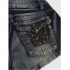 image:imageMAKEMECHIC Womens Y2k Jean Shorts Low Waist Studded Skinny Mini Denim ShortsBlue