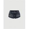 image:imageMAKEMECHIC Womens Y2k Rhinestone Jean Shorts Low Waist Embroidery Punk Denim ShortsBlue