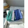 image:imageMakeMeChic Womens 2 Pack Striped Running Shorts Summer Track Workout Athletic ShortsDark Blue Green