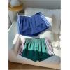 image:imageMakeMeChic Womens 2 Pack Striped Running Shorts Summer Track Workout Athletic ShortsDark Blue Green