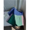 image:imageMakeMeChic Womens 2 Pack Striped Running Shorts Summer Track Workout Athletic ShortsDark Blue Green