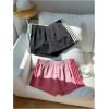image:imageMakeMeChic Womens 2 Pack Striped Running Shorts Summer Track Workout Athletic ShortsPink Black Striped