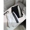 image:imageMakeMeChic Womens 2 Pack Striped Running Shorts Summer Track Workout Athletic ShortsStriped Black White