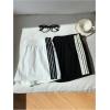image:imageMakeMeChic Womens 2 Pack Striped Running Shorts Summer Track Workout Athletic ShortsStriped Black White