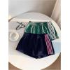 image:imageMakeMeChic Womens 2 Pack Striped Running Shorts Summer Track Workout Athletic ShortsStriped Dark Blue