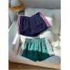 image:imageMakeMeChic Womens 2 Pack Striped Running Shorts Summer Track Workout Athletic ShortsStriped Dark Blue