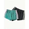 image:imageMakeMeChic Womens 2 Pack Striped Running Shorts Summer Track Workout Athletic ShortsStriped Green Black