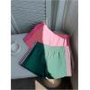 image:imageMakeMeChic Womens 2 Pack Striped Running Shorts Summer Track Workout Athletic ShortsStriped Green Pink