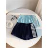 image:imageMakeMeChic Womens 2 Pack Striped Running Shorts Summer Track Workout Athletic ShortsStriped Light Blue