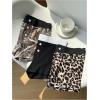 image:imageMakeMeChic Womens 3 Pack Gym Shorts Leopard Striped Polka Dots Work Out Biker Shorts Yoga LeggingsCamo Leopard
