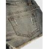 image:imageMakeMeChic Womens 4th of July Denim Shorts Sequin Sparkly Low Waist Raw Hem Cowgirl JortsBlue