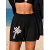 image:imageMakeMeChic Womens Beach Cover Up Shorts Tropical Swimsuit Coverups Vacation Outfit Resort WearBlack