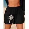 image:imageMakeMeChic Womens Beach Cover Up Shorts Tropical Swimsuit Coverups Vacation Outfit Resort WearBlack