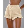 image:imageMakeMeChic Womens Beach Vacation Crochet Cover Up Shorts Drawstring Ruffle Swimsuit CoverupsApricot