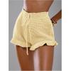 image:imageMakeMeChic Womens Beach Vacation Crochet Cover Up Shorts Drawstring Ruffle Swimsuit CoverupsLight Yellow