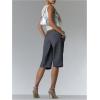 image:imageMakeMeChic Womens Bermuda Shorts Dressy Tailored Pants Knee Length Low Waisted Shorts Office Business Fall ShortsGrey