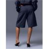 image:imageMakeMeChic Womens Bermuda Shorts Low Waist Knee Length Wide Leg Old Money ShortsBlue