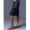 image:imageMakeMeChic Womens Bermuda Shorts Low Waist Knee Length Wide Leg Old Money ShortsBlue