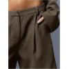 image:imageMakeMeChic Womens Bermuda Shorts Low Waist Knee Length Wide Leg Old Money ShortsMocha Brown