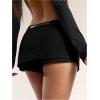 image:imageMakeMeChic Womens Black Skirt with Shorts Y2K Mini Shorts Belted Low Waisted Micro SkortsBlack