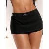 image:imageMakeMeChic Womens Black Skirt with Shorts Y2K Mini Shorts Belted Low Waisted Micro SkortsBlack