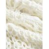 image:imageMakeMeChic Womens Boho Tops Crochet Sweater Long Sleeve Asymmetrical Knit Beach Cover UpWhite