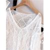 image:imageMakeMeChic Womens Boho Tops Crochet Sweater Swimsuit Beach Coverups Vacation Outfits Resort WearWhite