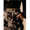 image:imageMakeMeChic Womens Boho Tropical Print Shorts Wide Leg High Waisted Beach ShortsBlack Leopard