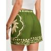 image:imageMakeMeChic Womens Boho Vacation Wrap Skirt Skorts Tropical High Waist Wide Leg Shorts SkortsGreen