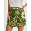 image:imageMakeMeChic Womens Boho Vacation Wrap Skirt Skorts Tropical High Waist Wide Leg Shorts SkortsGreen