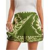 image:imageMakeMeChic Womens Boho Vacation Wrap Skirt Skorts Tropical High Waist Wide Leg Shorts SkortsGreen