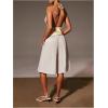 image:imageMakeMeChic Womens Business Dressy Shorts Bermuda High Waist Wide Leg ShortsApricot